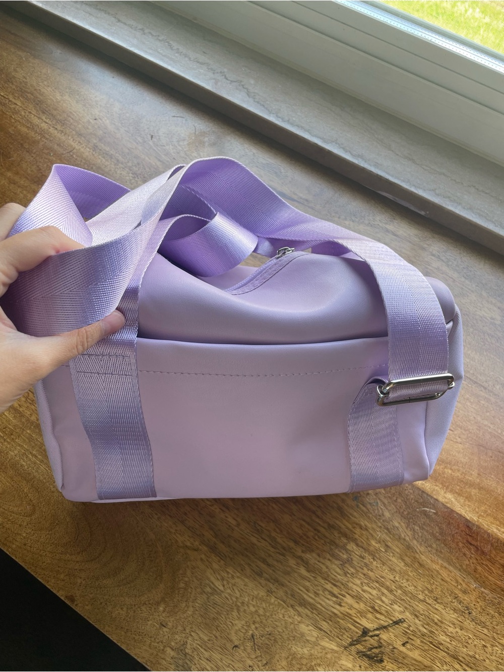 Little Girls Lavender Mini Duffle Bag Adjustable Strap Little Girls Travel Bag - Picture 2 of 7